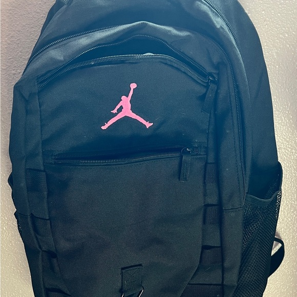 Jordan Backpack in Black with Pink Logo - Picture 4 of 14